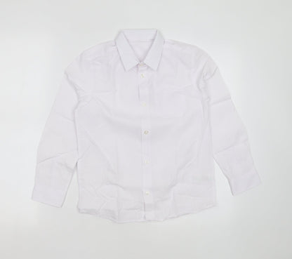 F&F Boys White  Polyester Basic Button-Up Size 8-9 Years Collared Button