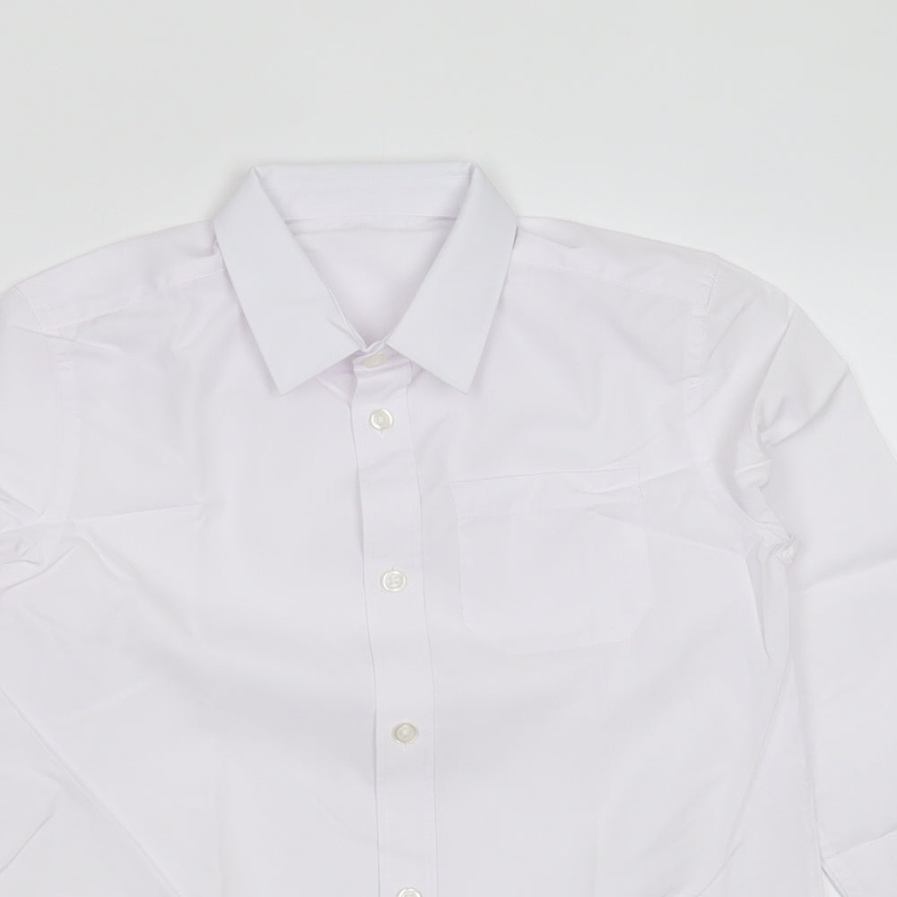 F&F Boys White  Polyester Basic Button-Up Size 8-9 Years Collared Button