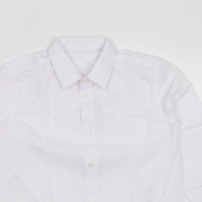 F&F Boys White  Polyester Basic Button-Up Size 8-9 Years Collared Button