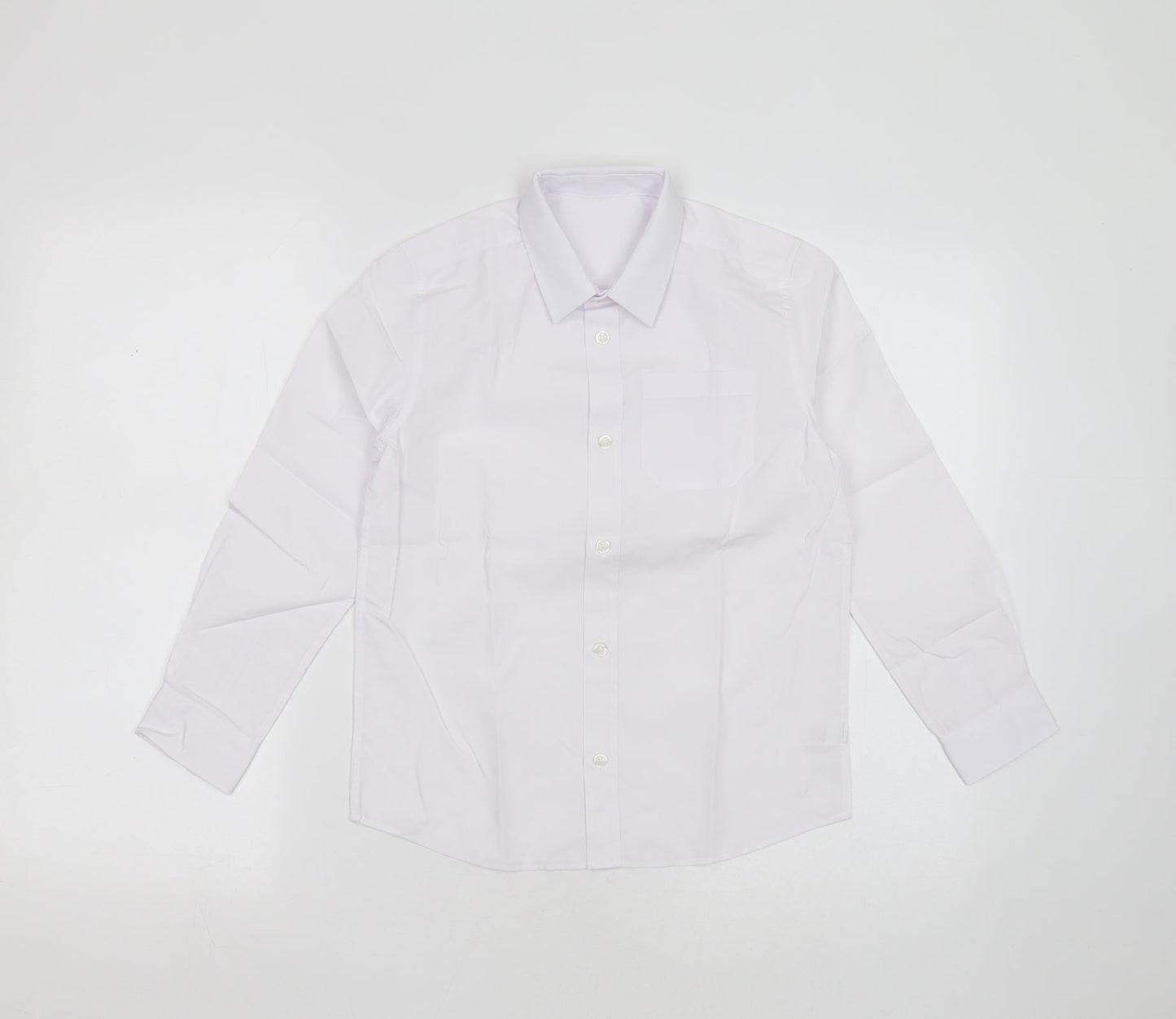 F&F Boys White  Polyester Basic Button-Up Size 8-9 Years Collared Button - school