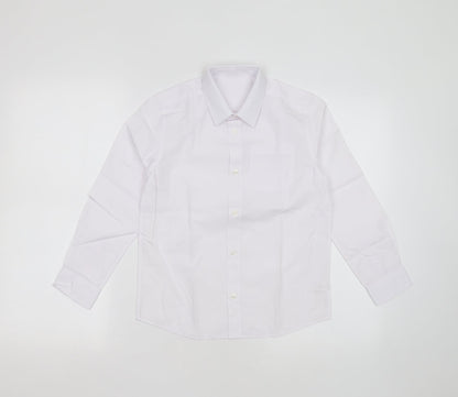 F&F Boys White  Polyester Basic Button-Up Size 8-9 Years Collared Button - school