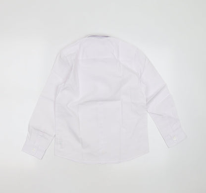 F&F Boys White  Polyester Basic Button-Up Size 8-9 Years Collared Button - school