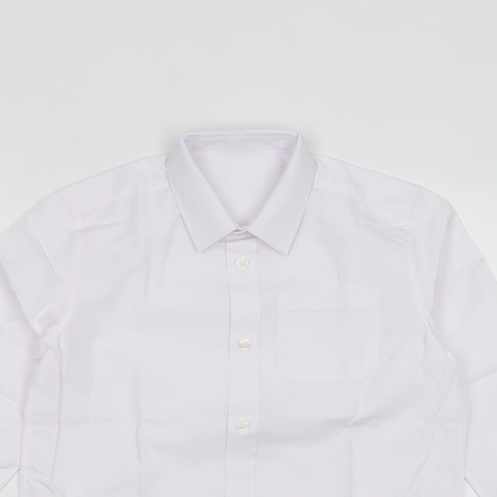 F&F Boys White  Polyester Basic Button-Up Size 8-9 Years Collared Button - school