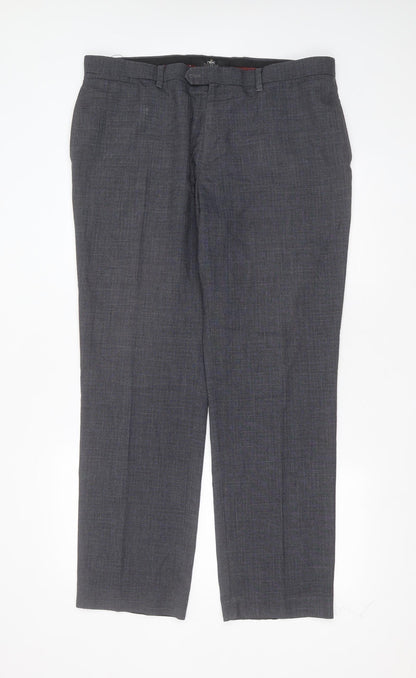 NEXT Mens Blue  Polyester Blend Trousers  Size 38 in L31 in Regular Zip