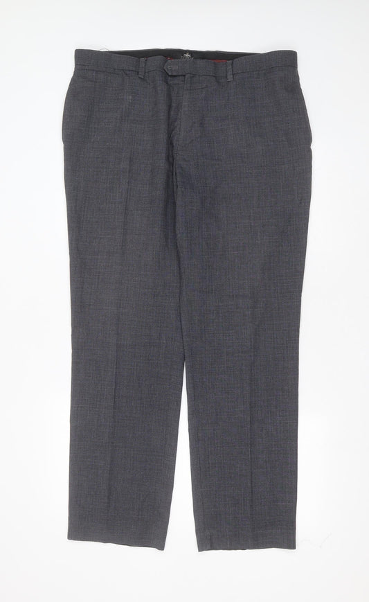 NEXT Mens Blue  Polyester Blend Trousers  Size 38 in L31 in Regular Zip