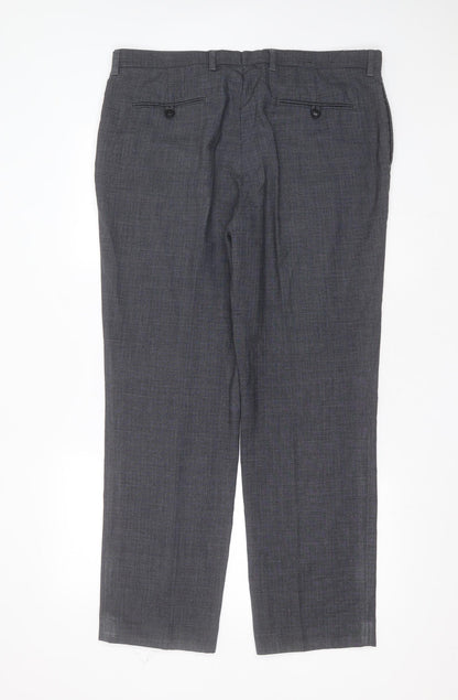 NEXT Mens Blue  Polyester Blend Trousers  Size 38 in L31 in Regular Zip