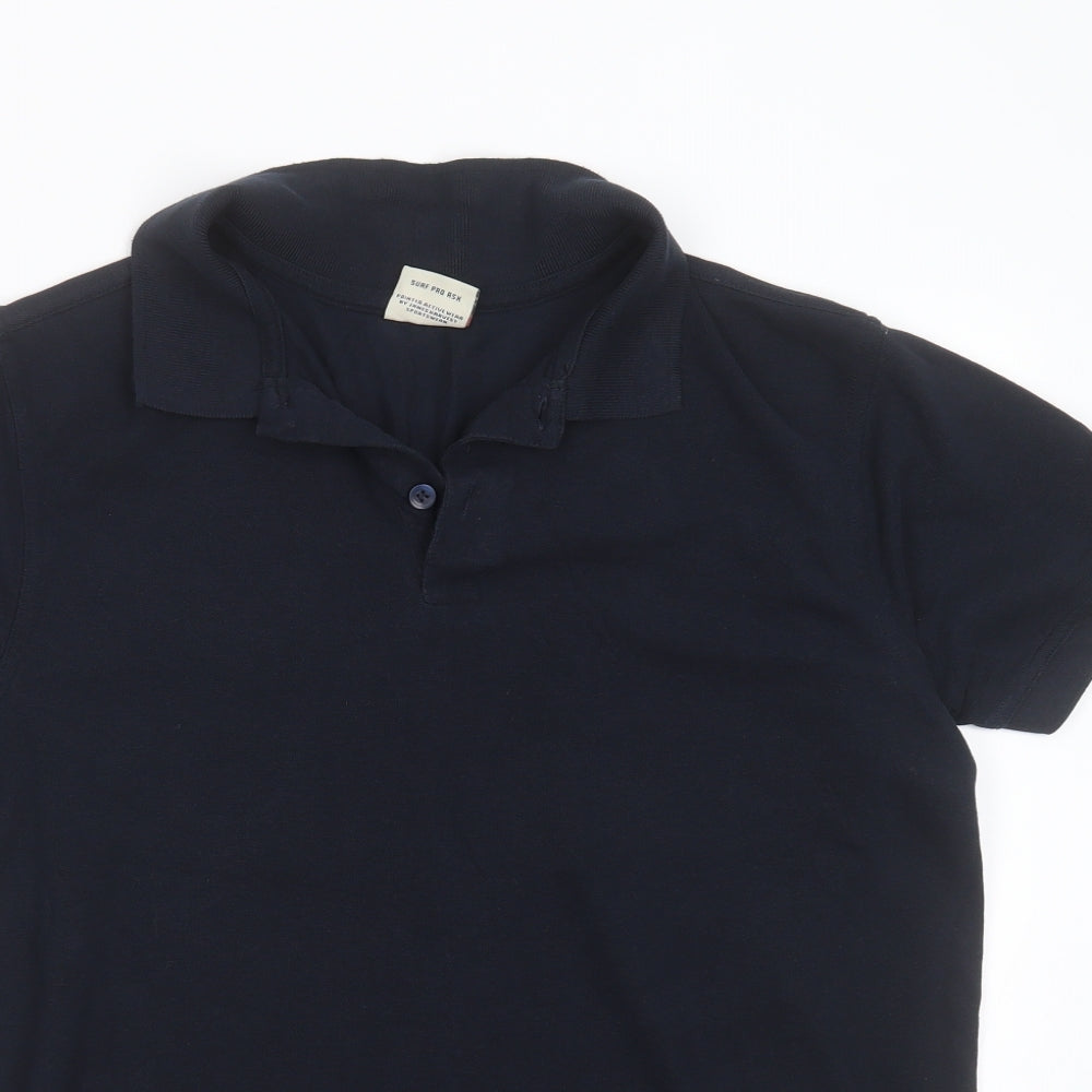 Printer Activewear Mens Blue  Cotton  Polo Size L Collared