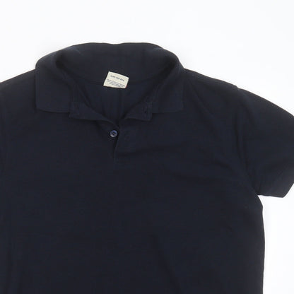 Printer Activewear Mens Blue  Cotton  Polo Size L Collared