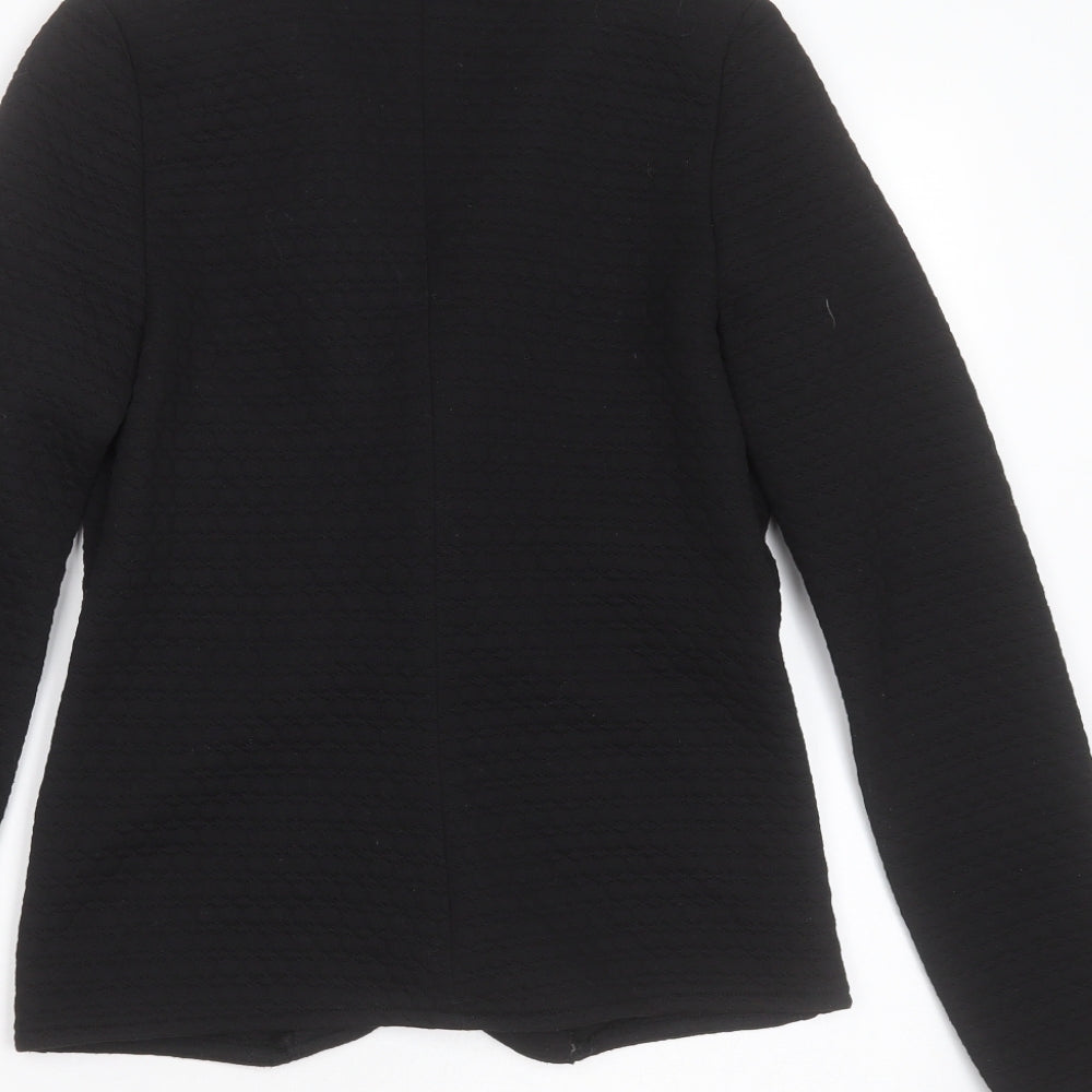 Dorothy Perkins Womens Black Geometric Polyester Jacket Blazer Size 8