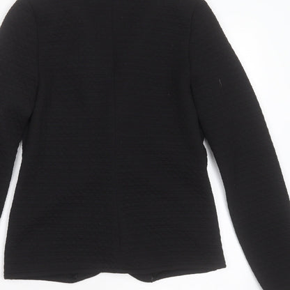 Dorothy Perkins Womens Black Geometric Polyester Jacket Blazer Size 8