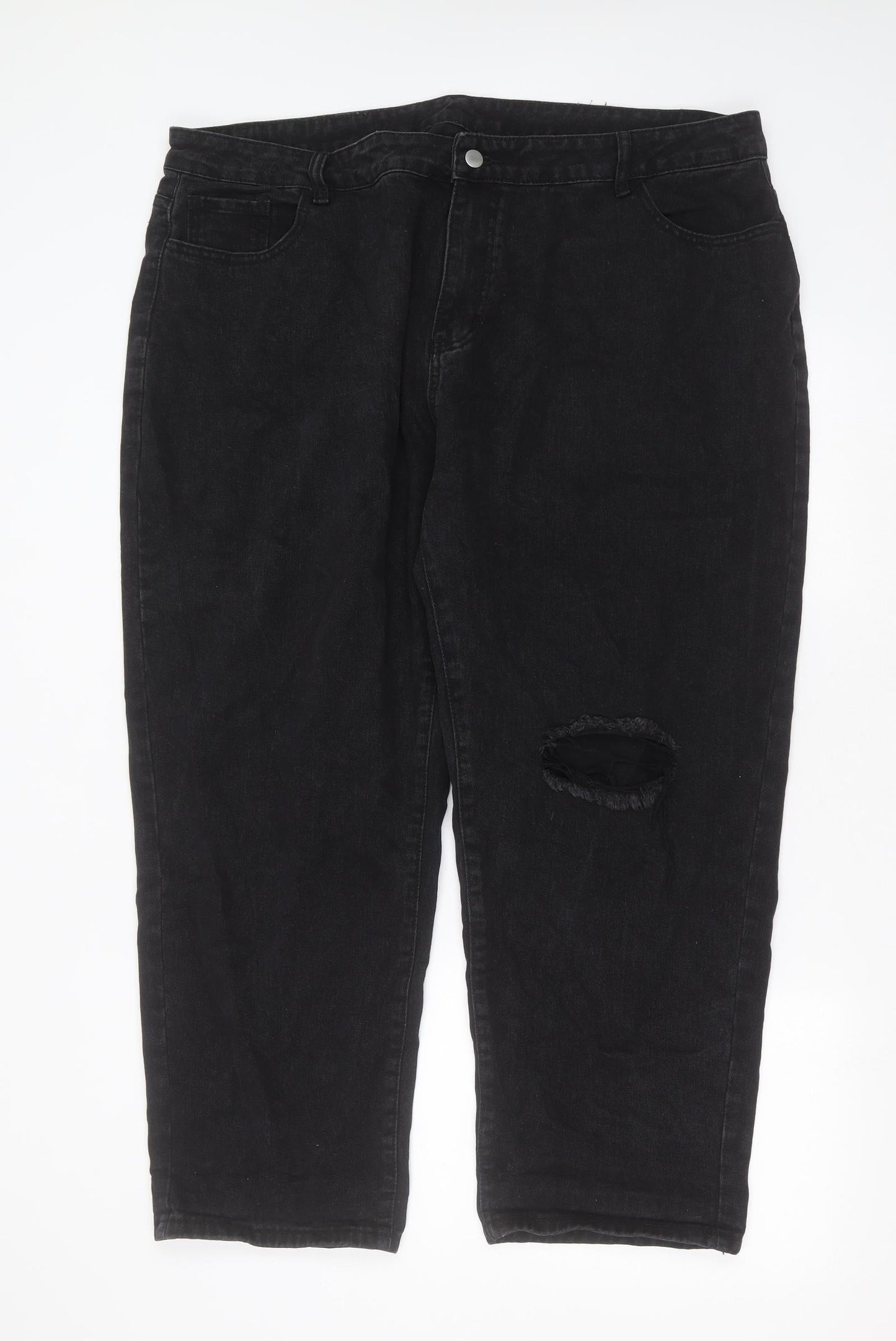 SheIn Womens Grey  Cotton Mom Jeans Size 4XL L26 in Regular Zip