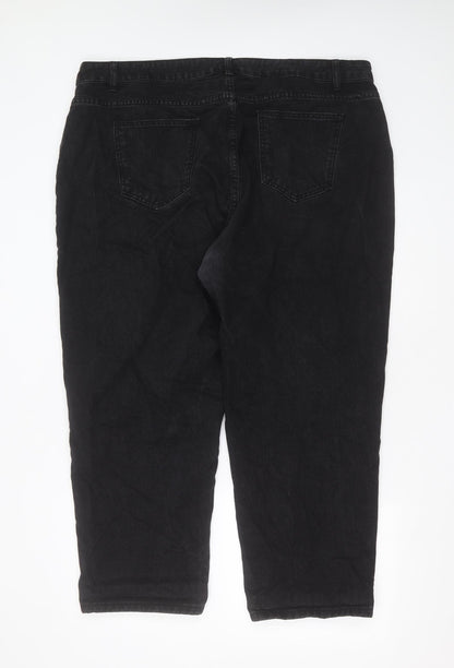 SheIn Womens Grey  Cotton Mom Jeans Size 4XL L26 in Regular Zip