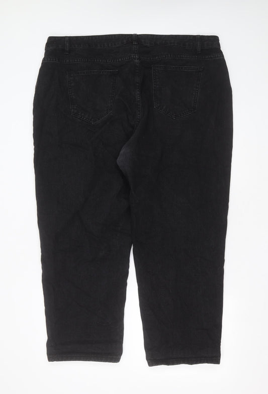 SheIn Womens Grey  Cotton Mom Jeans Size 4XL L26 in Regular Zip