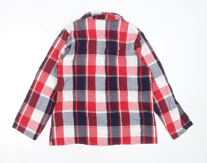 Boux Avenue Womens Red Check Cotton Top Pyjama Top Size 14  Button