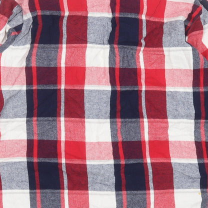 Boux Avenue Womens Red Check Cotton Top Pyjama Top Size 14  Button
