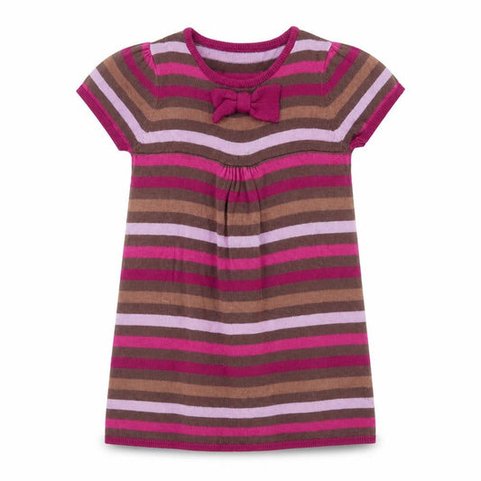 Sergent Major Girls Multicoloured Striped Viscose Jumper Dress  Size 5 Years  Round Neck