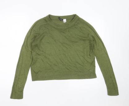Womens UK Size XS Divided by H&M Green Pullover Jumper
