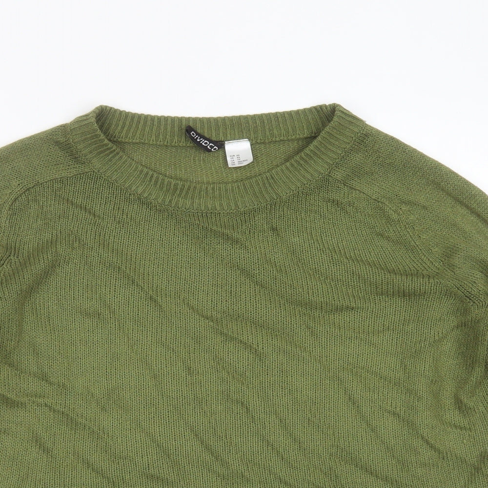 Womens UK Size XS Divided by H&M Green Pullover Jumper