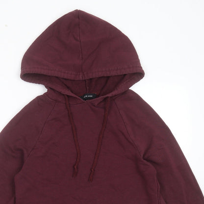 New Look Womens Purple  Cotton Pullover Hoodie Size 6   - Distressed hem