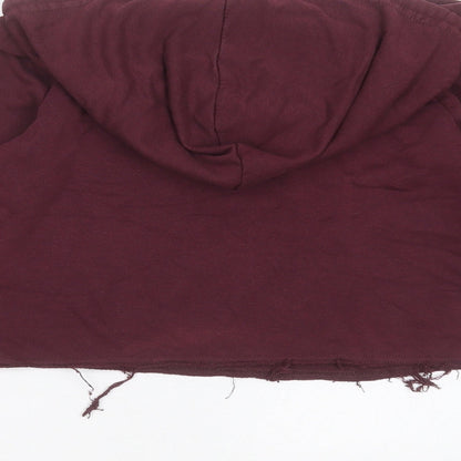 New Look Womens Purple  Cotton Pullover Hoodie Size 6   - Distressed hem