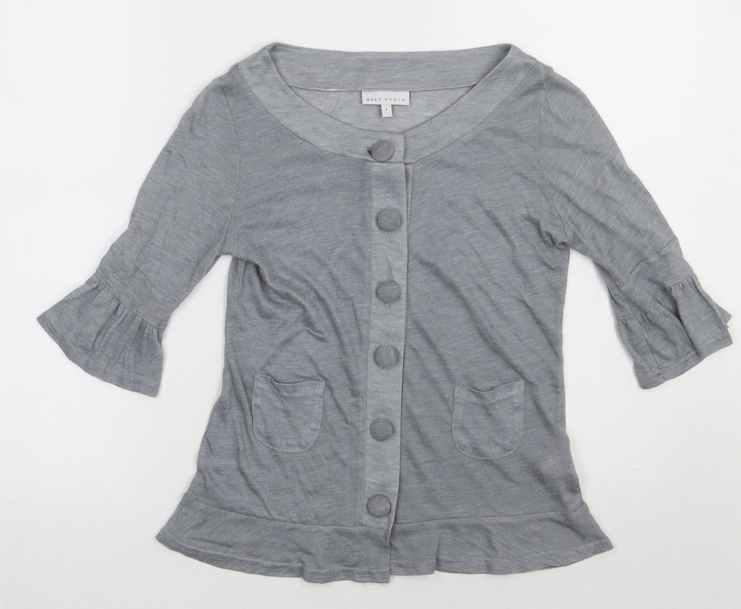 Womens UK Size 8 NEXT Grey Cardigan Jumper