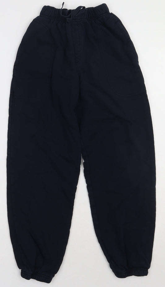 Marks and Spencer Boys Blue  Coir Jogger Trousers Size 9 Months  Regular Tie