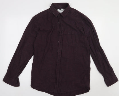Mens UK Size L Topman Purple  Button-Up Long Sleeve Casual Shirt