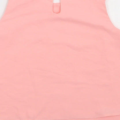 NEXT Girls Pink  Polyester Basic Tank Size 7 Years Crew Neck Pullover
