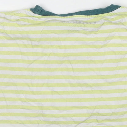 Urban Rascals Boys Green Striped Cotton Basic T-Shirt Size 12-18 Months Round Neck Pullover - Captain Trouble