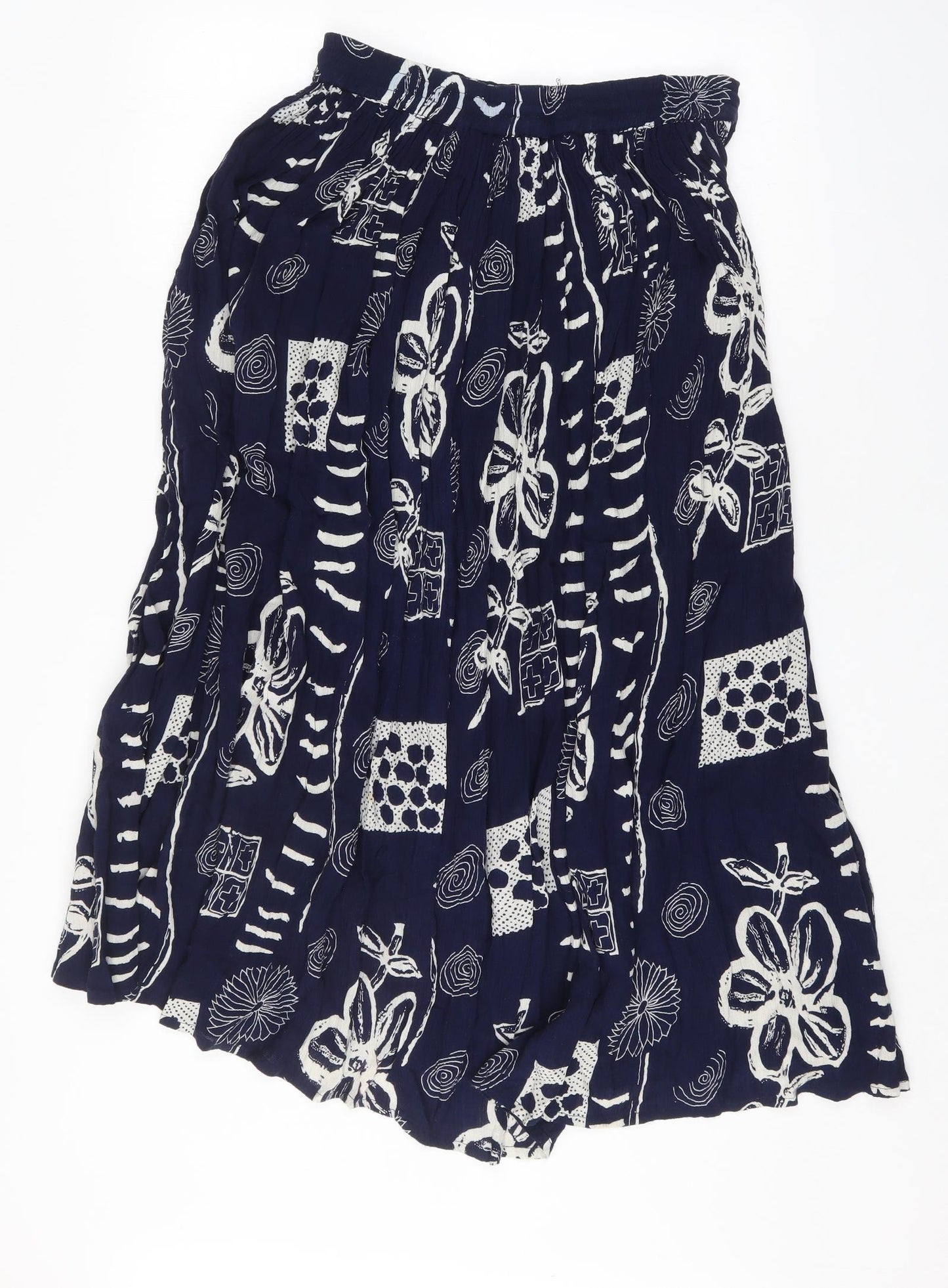 AKAL Womens Black Geometric Viscose Flare Skirt Size 34 in   Drawstring