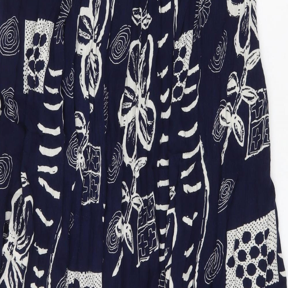 AKAL Womens Black Geometric Viscose Flare Skirt Size 34 in   Drawstring