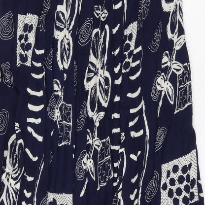 AKAL Womens Black Geometric Viscose Flare Skirt Size 34 in   Drawstring