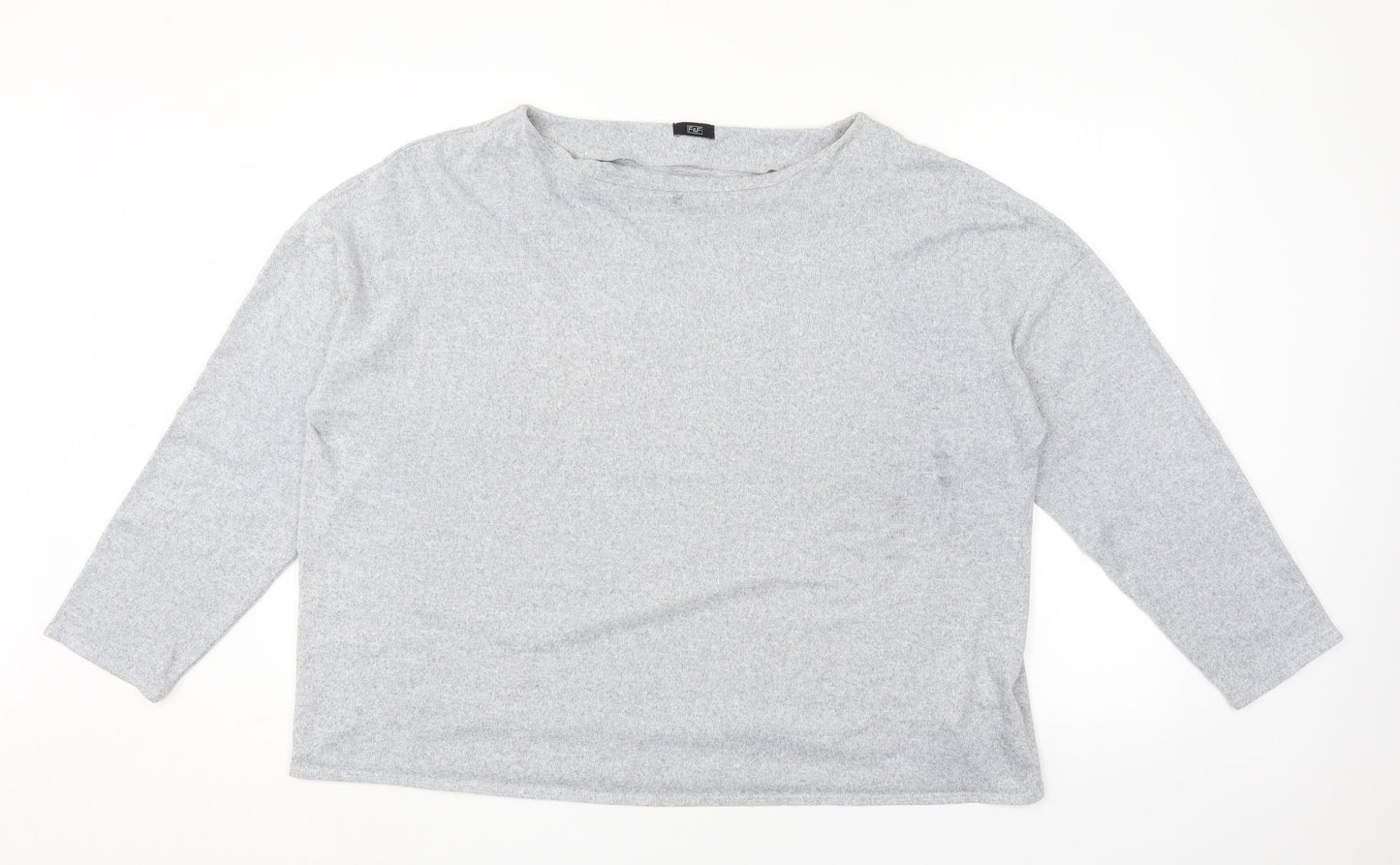 F&F Womens Grey Boat Neck  Polyester Pullover Jumper Size 22