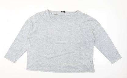 F&F Womens Grey Boat Neck  Polyester Pullover Jumper Size 22