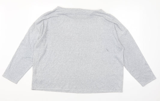 F&F Womens Grey Boat Neck  Polyester Pullover Jumper Size 22