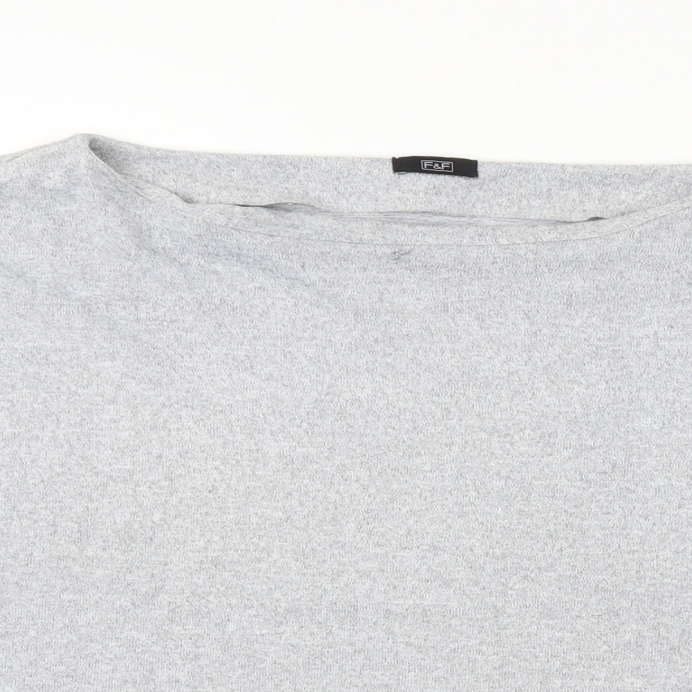 F&F Womens Grey Boat Neck  Polyester Pullover Jumper Size 22