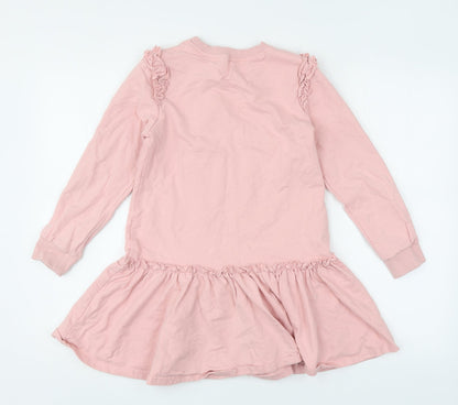SheIn Girls Pink  Cotton Pullover Sweatshirt Size 10 Years  Pullover - Cute Kitty