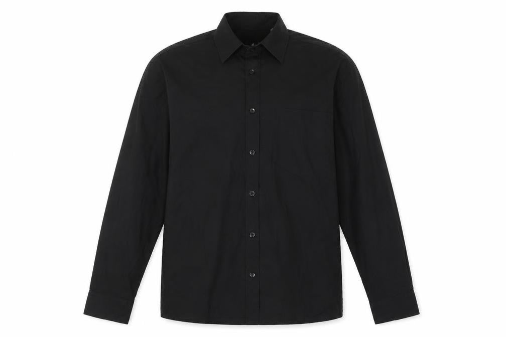 Mens UK Size 16 Premier Black  Button-Up Long Sleeve Casual Shirt