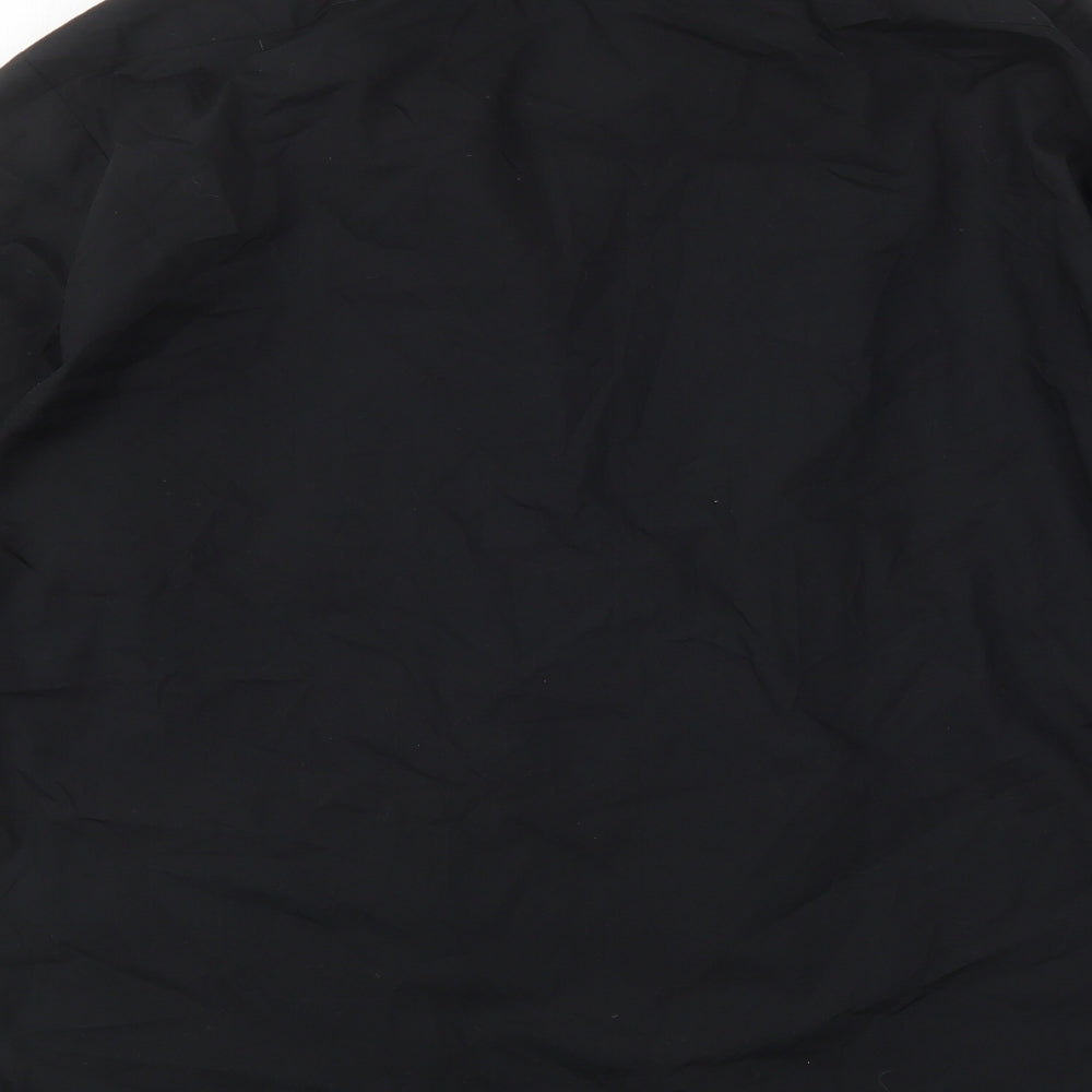Mens UK Size 16 Premier Black  Button-Up Long Sleeve Casual Shirt