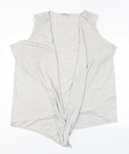 George Womens Grey V-Neck  Acrylic Cape Jumper Size 16