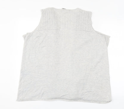 George Womens Grey V-Neck  Acrylic Cape Jumper Size 16