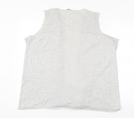 George Womens Grey V-Neck  Acrylic Cape Jumper Size 16