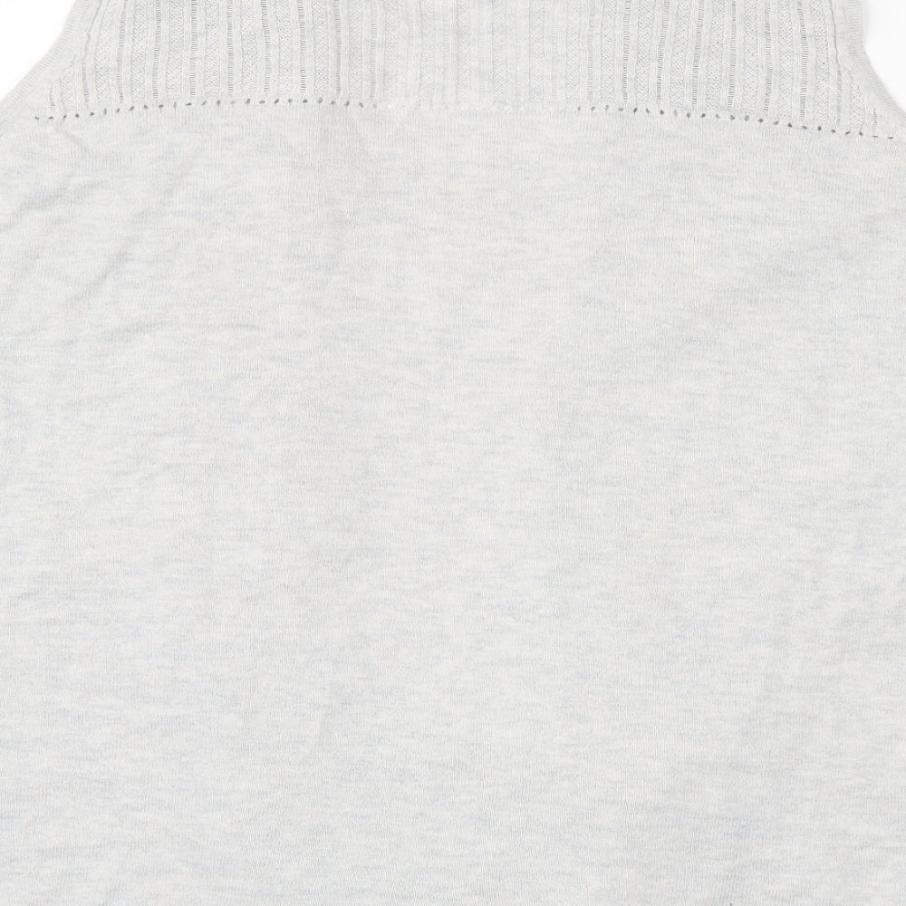 George Womens Grey V-Neck  Acrylic Cape Jumper Size 16