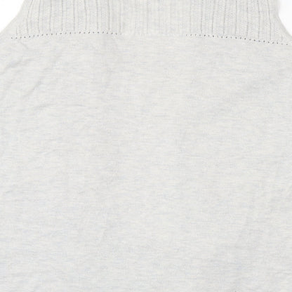 George Womens Grey V-Neck  Acrylic Cape Jumper Size 16