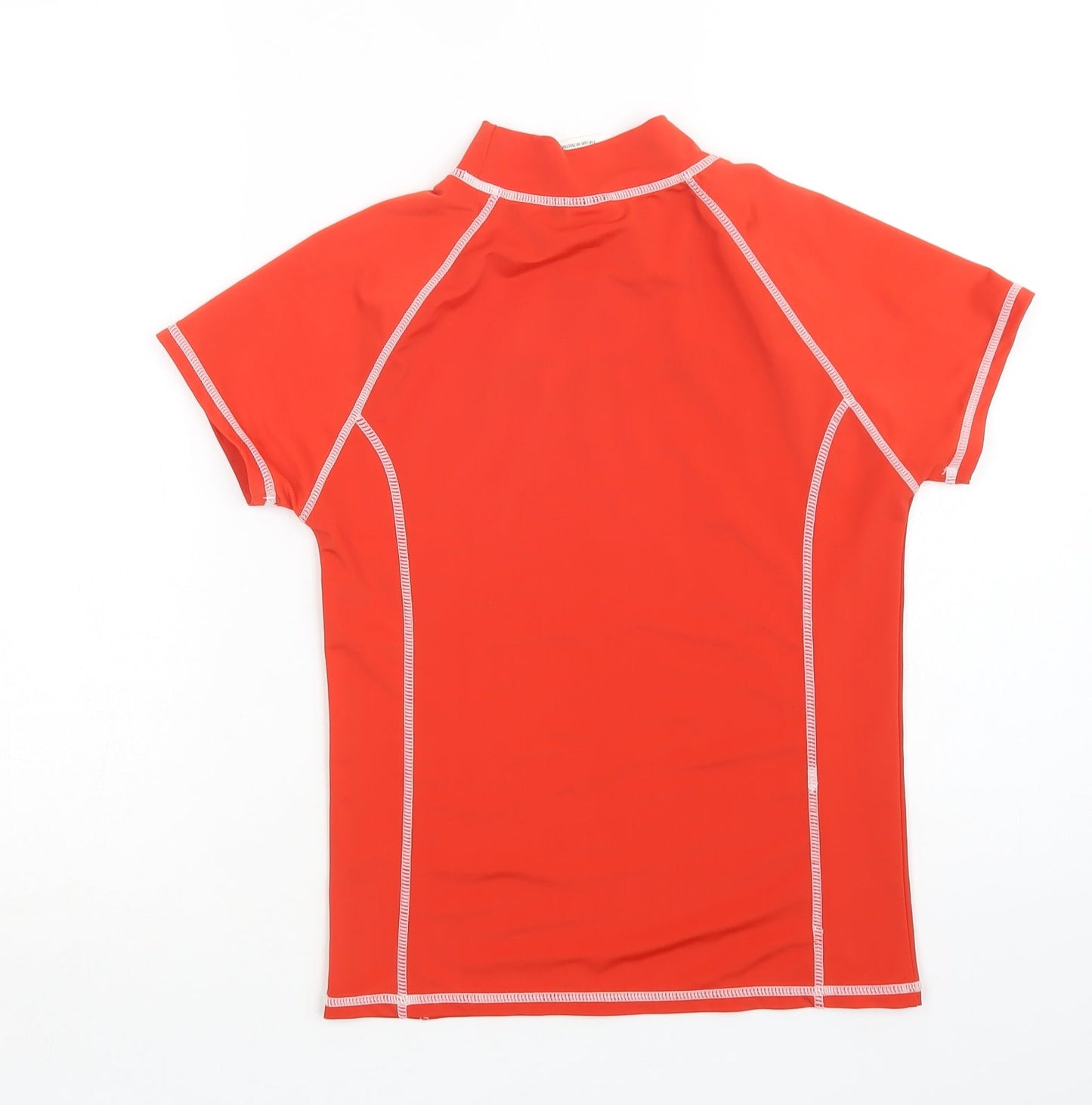 Crane Girls Red  Polyester Basic T-Shirt Size 11-12 Years Mock Neck
