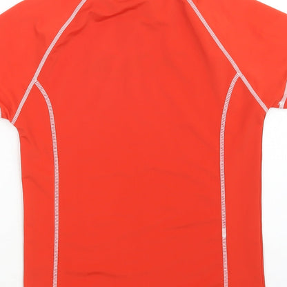 Crane Girls Red  Polyester Basic T-Shirt Size 11-12 Years Mock Neck