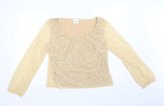 Womens UK Size 16 NEXT Beige Basic Blouse