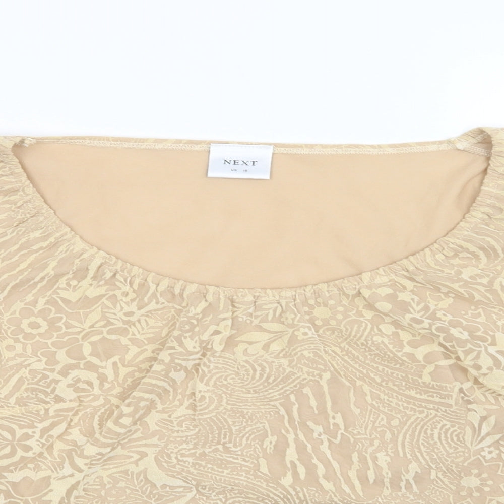 Womens UK Size 16 NEXT Beige Basic Blouse