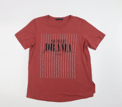 Womens UK Size M Select Pink Basic T-Shirt