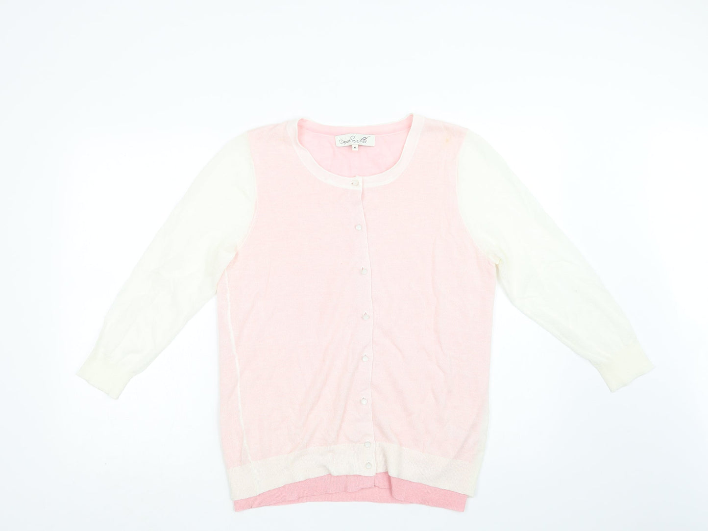 Damsel in a Dress Womens Pink Crew Neck  Acrylic Cardigan Jumper Size M